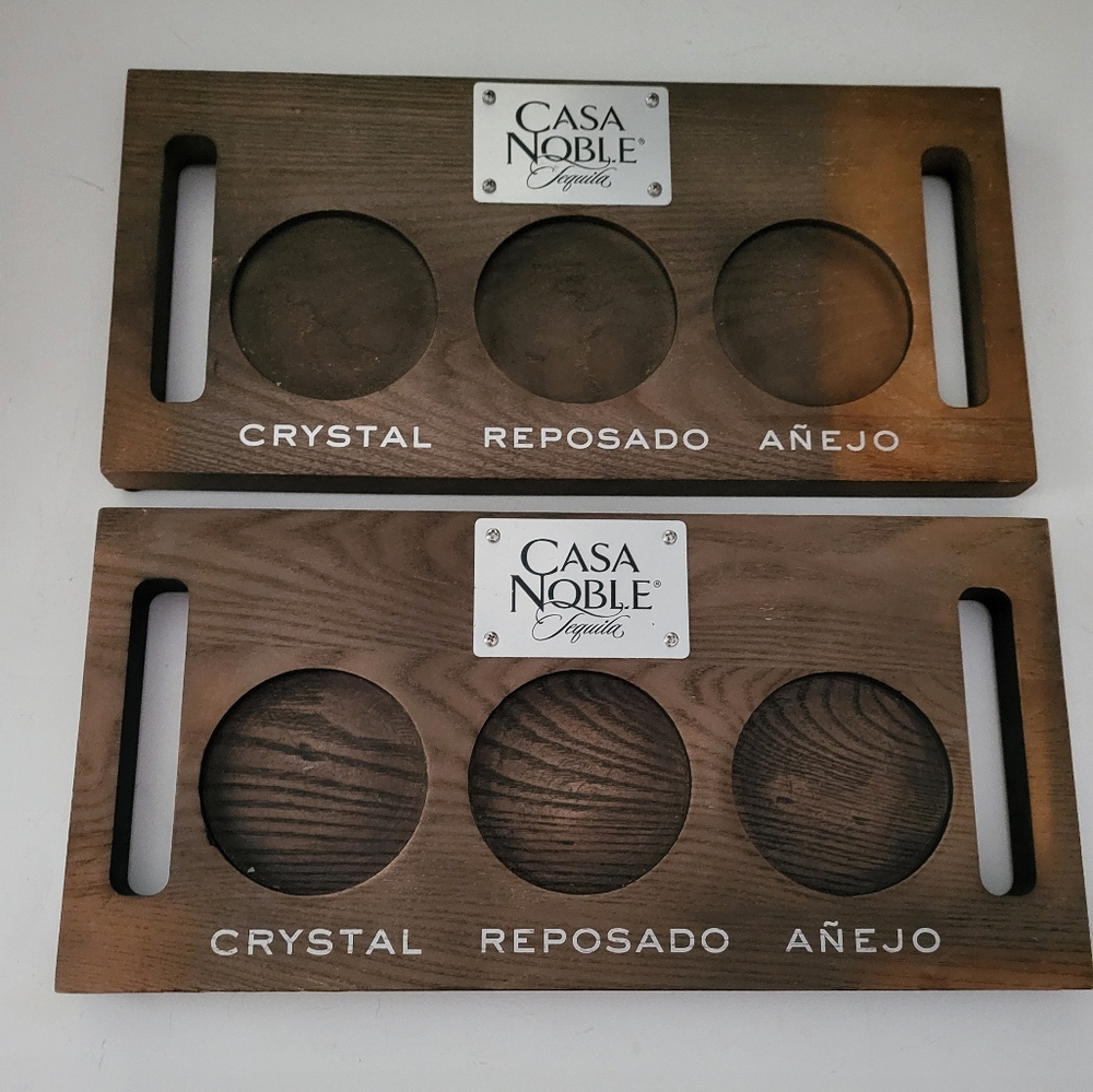Casa Noble Tequila Wooden Flight Trays Set of 2 - 3 Drink Tray Man Cave …